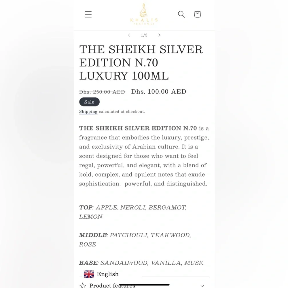 The Sheik Silver Edition Eau de Parfum by Khalid, 100ml unopened. Limited!! - Picture 4 of 5
